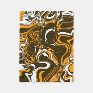 Brown, Orange and White Fall Harvest Marbled Melt Fleece Blanket