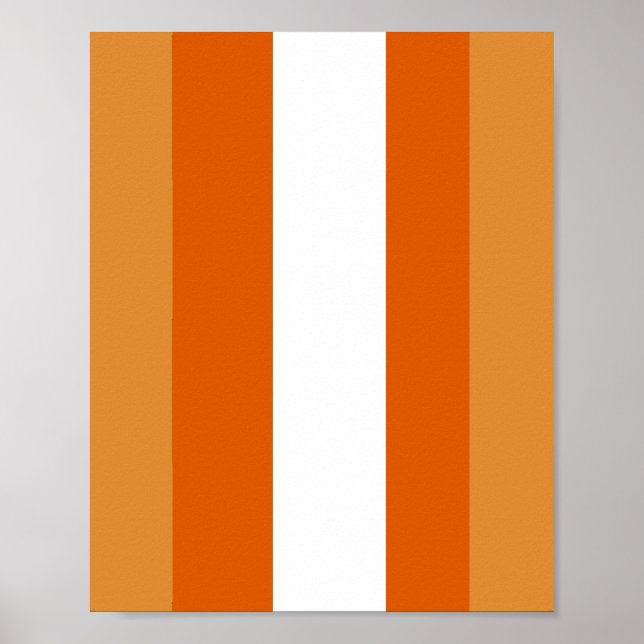 Brown, orange and white stripes poster (Front)