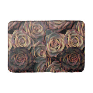 Brown, orange, copper, and gold roses bath mat