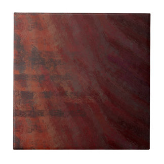brown / orange dark red design painted tile