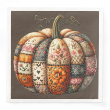 BROWN & ORANGE FALL PATCHWORK PUMPKIN