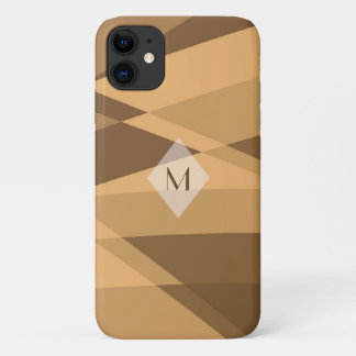 Brown, Orange Geometric Abstract iPhone 11 Case