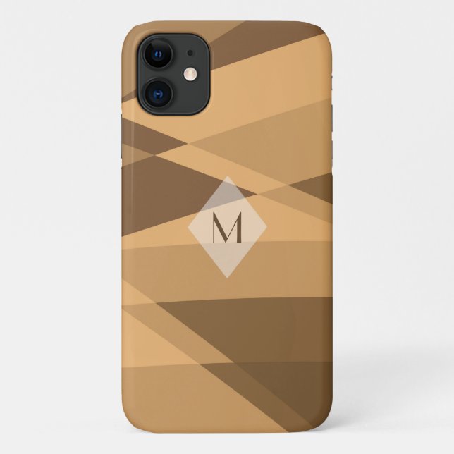 Brown, Orange Geometric Abstract Case-Mate iPhone Case (Back)