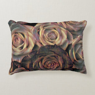 Brown, orange, gold roses Accent Pillow