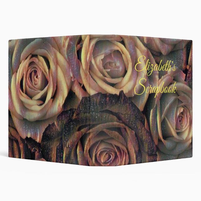 Brown, orange, gold roses Binder (Background)