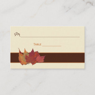Brown, Orange, Ivory Dried Leaves Place Cards