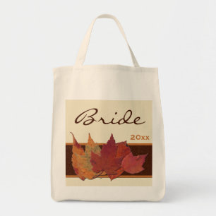 Brown Orange Ivory séché Feuille Sac fourre-tout d