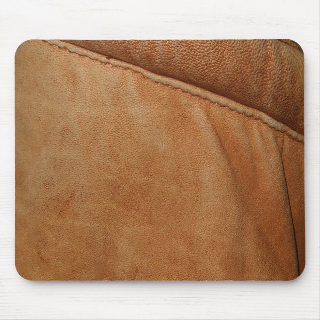 Brown Orange Leather Look Texture Mousemat Mouse Pad (Front)