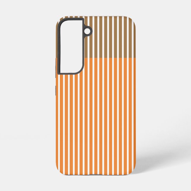Brown Orange Stripes  Samsung Galaxy S22 Case (Back)