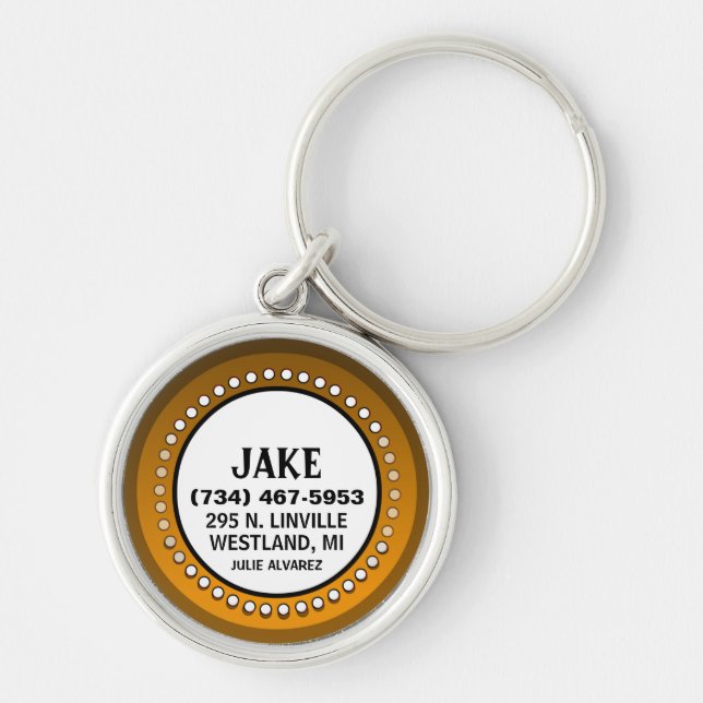 Brown Orange Stud  - Jake Keychain (Front)