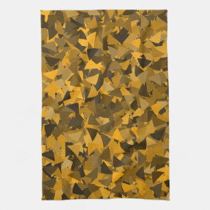 Brown Orange Triangle Pattern Kitchen Towel