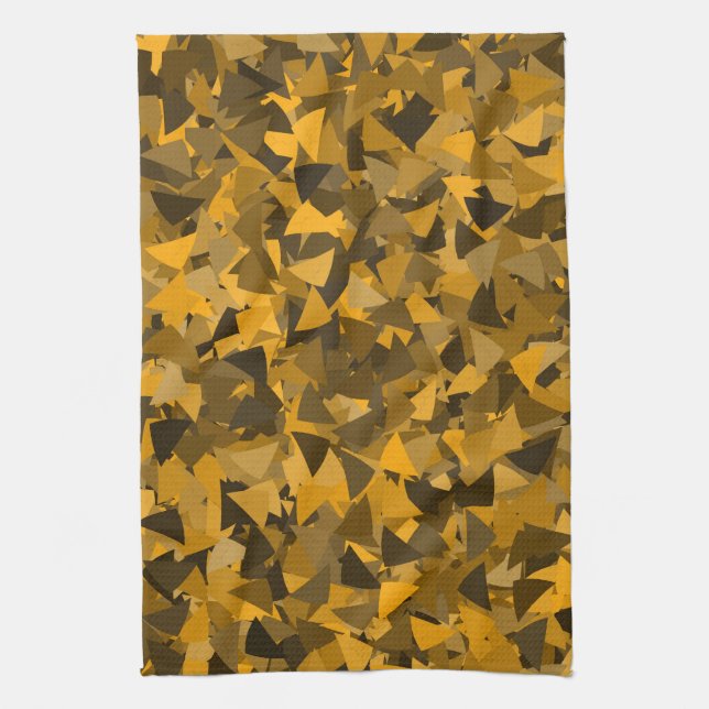Brown Orange Triangle Pattern Kitchen Towel (Vertical)