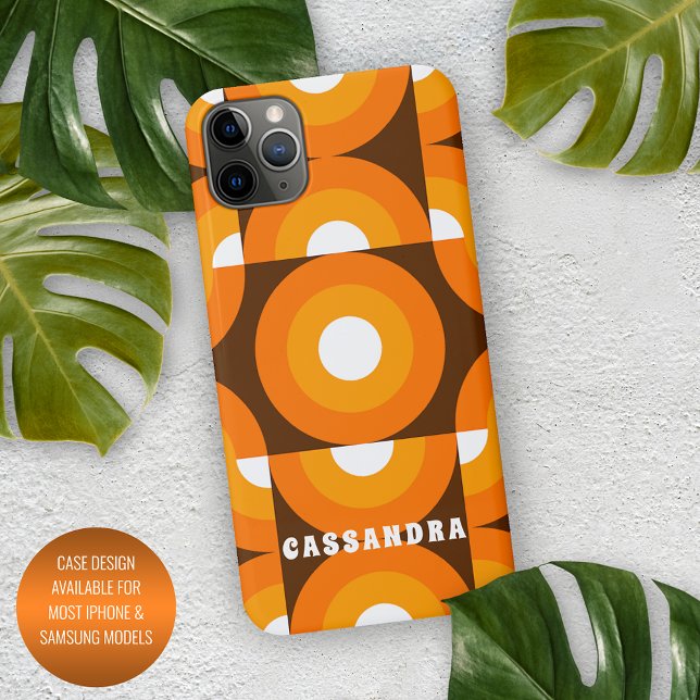 Brown Orange Yellow Retro Midcentury Art Pattern iPhone Case (Creator Uploaded)