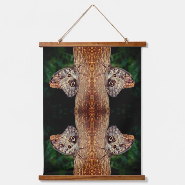 Brown Owl Butterfly Nature Abstract Hanging Tapestry (Front)