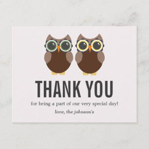 Brown Owl Design Wedding Thank You Cards