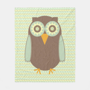 Brown Owl Fleece Blanket
