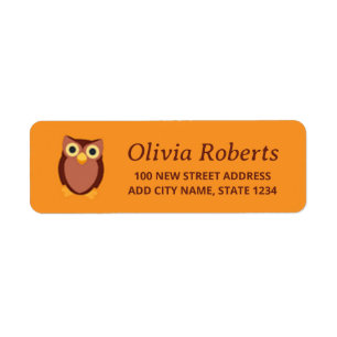 Brown owl on orange