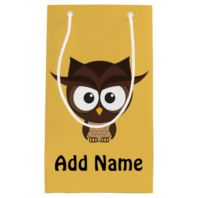 Brown owl small gift bag (Front)