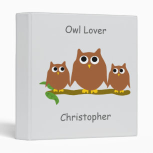 Brown Owls Design Any Colour Background Binder