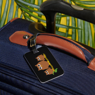 Brown Owls Design Luggage Tag