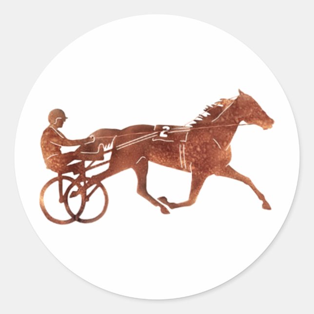Brown Pacer Silhouette Classic Round Sticker (Front)