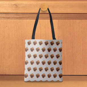 Brown Pansy Seamless Pattern on Tote Bag