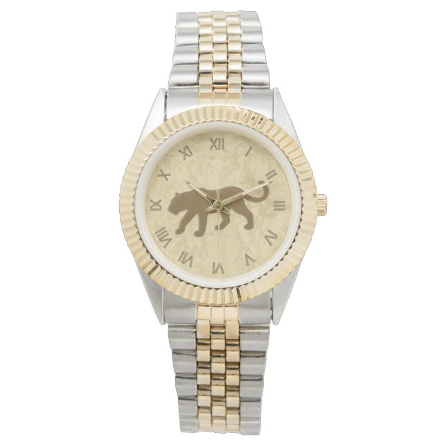 Brown Panther with Roman Numerals Watch (Front)