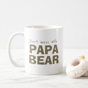Brown Papa Ours Papa Minimaliste Typographie Mug