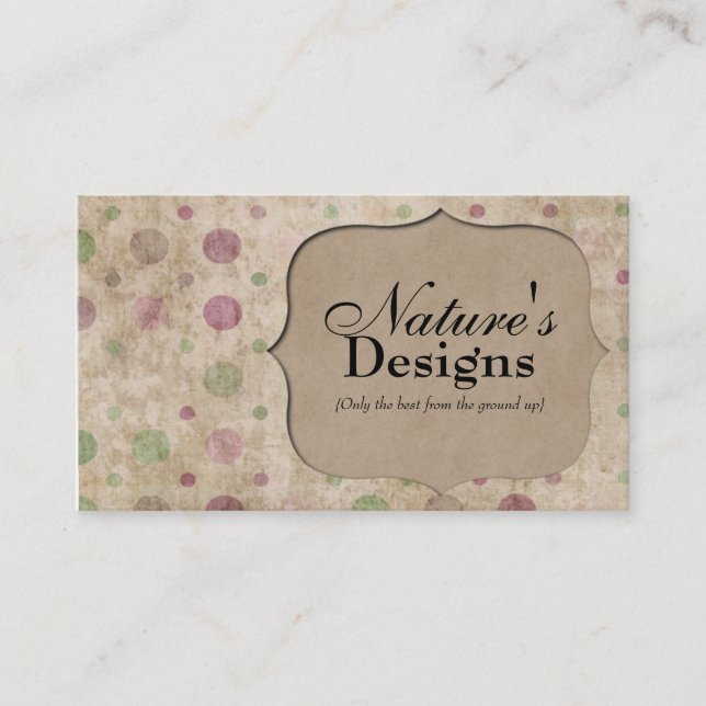 Brown Paper Bag Polka Dots Profile Business Card (Front)