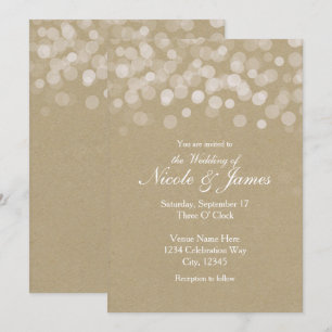 Brown Paper Simple Rustic Wedding Invitations