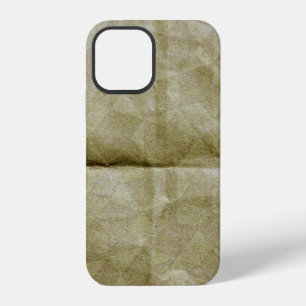 Brown paper wrinkle. Crease the paper. Background iPhone 12 Case