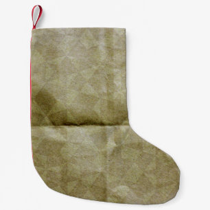 Brown paper wrinkle. Crease the paper. Background Small Christmas Stocking