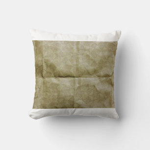 Brown paper wrinkle. Crease the paper. Background  Throw Pillow