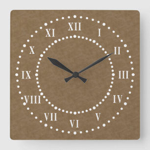 Brown Parchment Look Roman Numerals Wall Clock