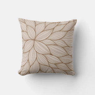 Brown Pastel Petal Watercolor Pillow