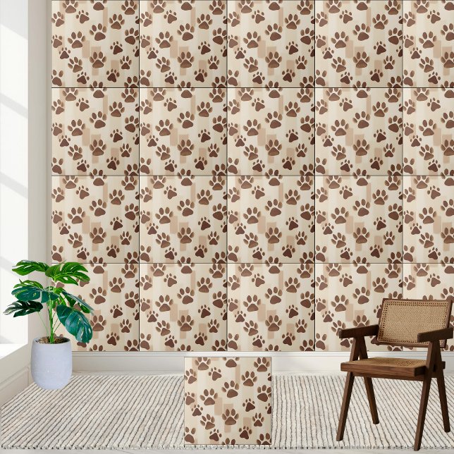 Brown Paw Print Tile (Brown Paw Print Tile)