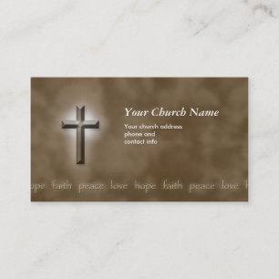 Brown Peace Love Faith Christian Business Card