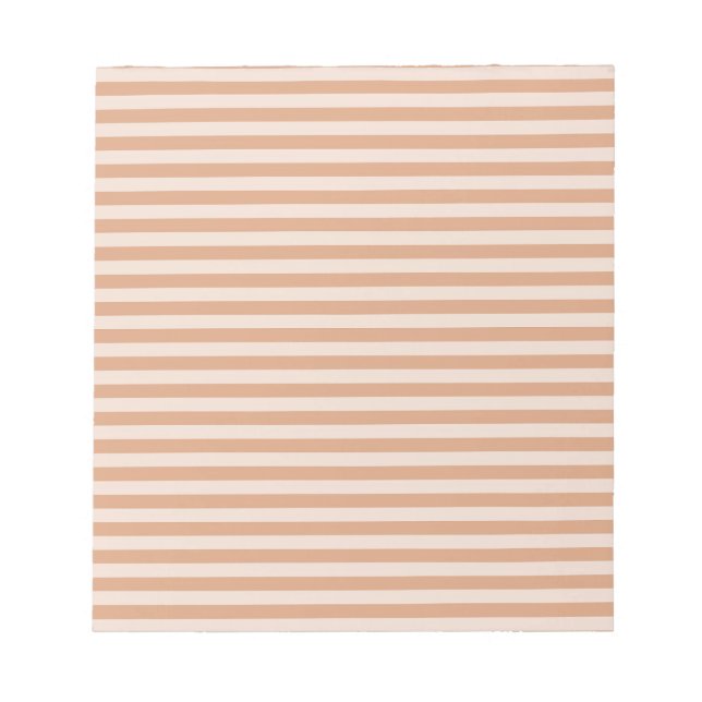 Brown Peach Stripes Pattern Notepad (Front)