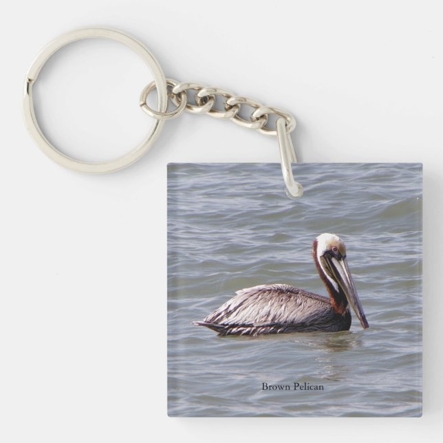 Brown Pelican acrylic key chain (Front)