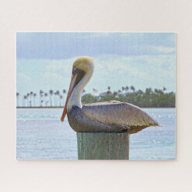 Brown Pelican and Palm Trees Jigsaw Puzzle (Horizontal)