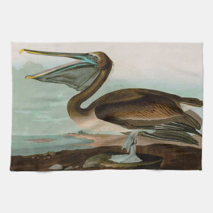 Brown Pelican Birds of America Audubon Print Kitchen Towel