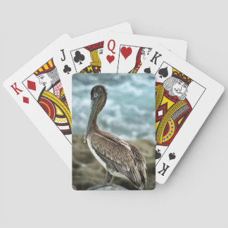 Brown Pelican by the Ocean Playing Cards