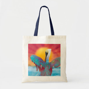 Brown Pelican ISLAND SUNSET Tote Bag