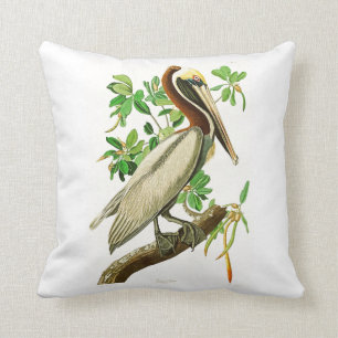 Brown Pelican John James Audubon Birds of America Throw Pillow