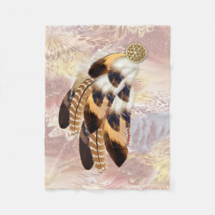 Brown Pelican or Hawk feathers Best man gift All- Fleece Blanket