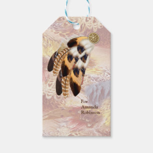 Brown Pelican or Hawk feathers Gift Tags