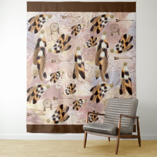 Brown Pelican or Hawk feathers Tapestry