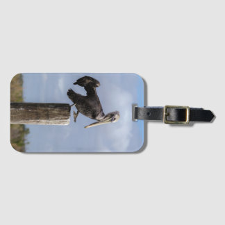 Brown Pelican Puzzle Luggage Tag