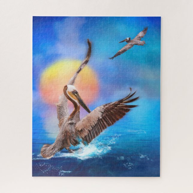 Brown Pelicans SUN KISSED ISLAND Jigsaw Puzzle (Vertical)