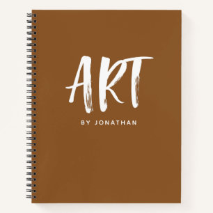 Brown Personalized Artist Sketchbook Your Name Notebook